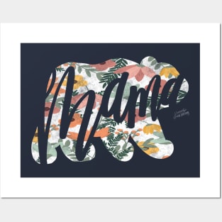 Floral Mama Bear Posters and Art